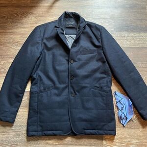 Graham and Spencer Velvet padded wool sports coat jacket navy dark blue